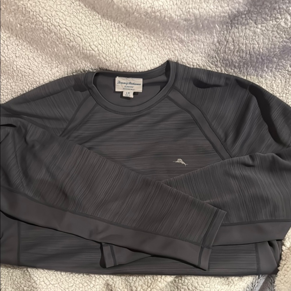 Tommy Bahama Island Zone Charcoal Long Sleeve Pullover